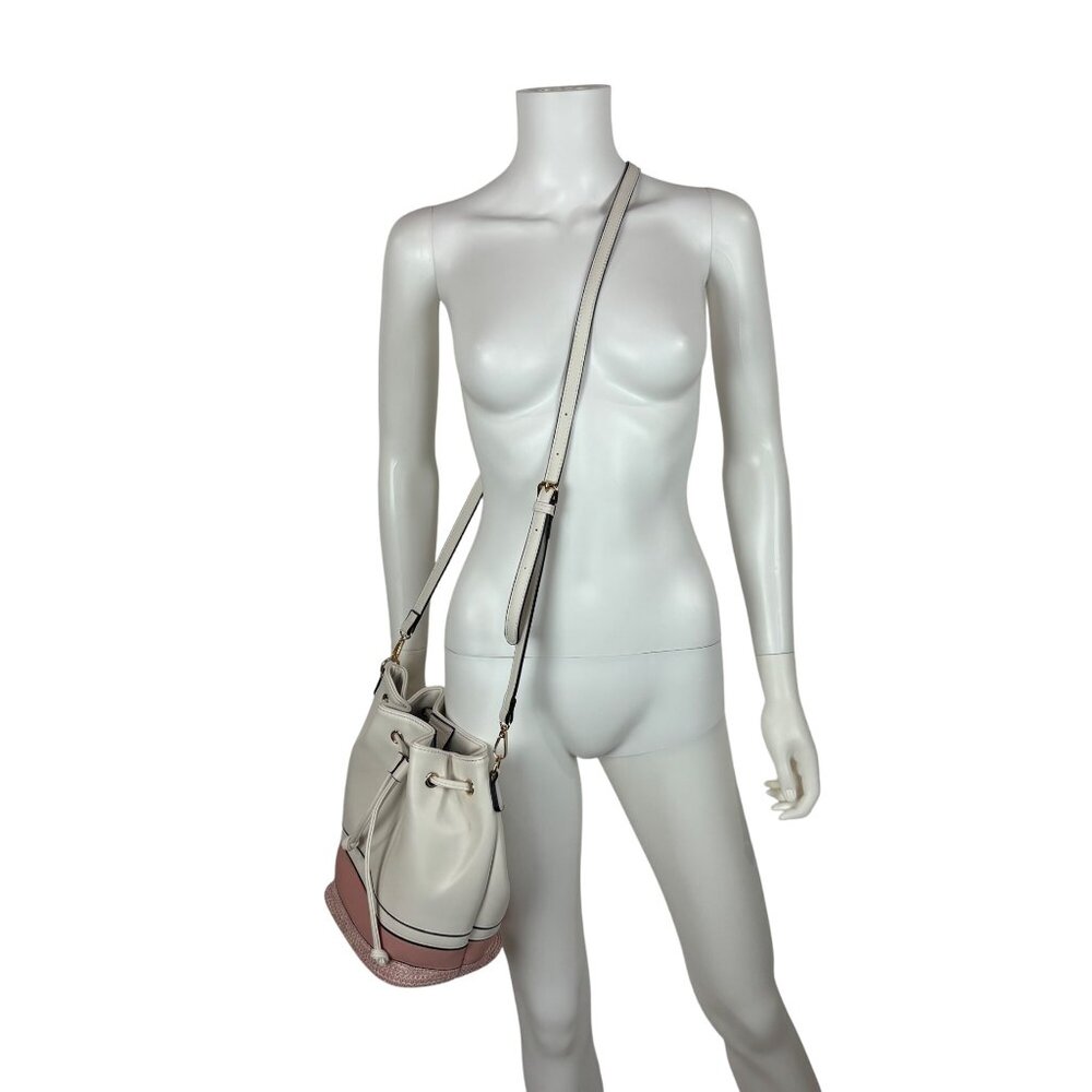 Jen & Co Darcy Pink Bucket Bag Vegan Leather Crossbody Shoulder Handbag Purse - Picture 3 of 13